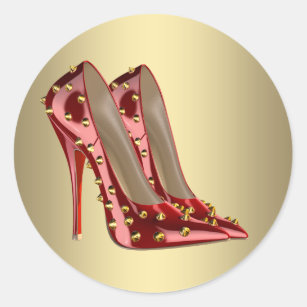 High Heel Shoe Sticker Red and Silver (Each) – Mardi Gras Spot