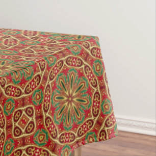 Red Gold Holiday Tablecloth