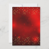 Red Gold Holly Baubles Christmas Holiday Party Invitation (Back)