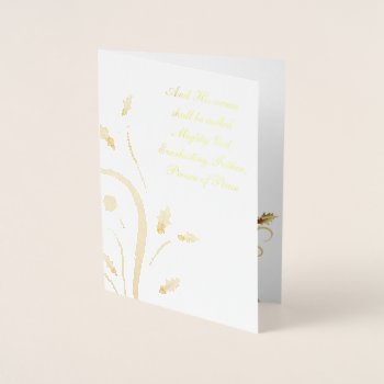 Red Gold Holly Foil Christian Christmas Cards by decembermorning at Zazzle