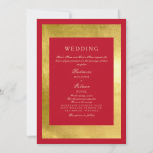 Red & Gold Indian Style Wedding Invitation