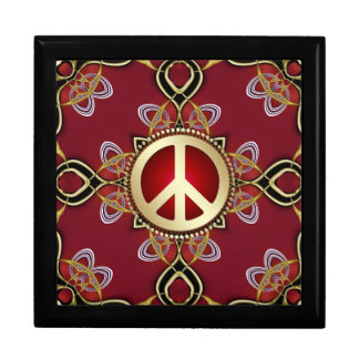 Red Gold Infinity Peace Wooden Gift Box