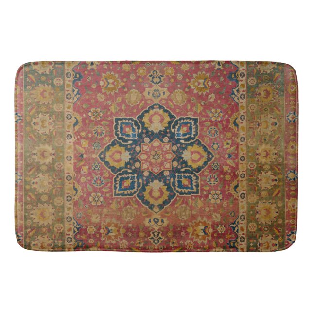 Red Gold Kashan Carpet Rug Persian Asian (Front)