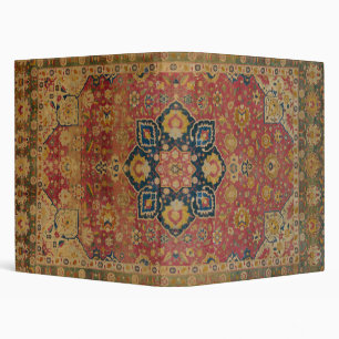 Red Gold Kashan Carpet Rug Persian Asian 3 Ring Binder