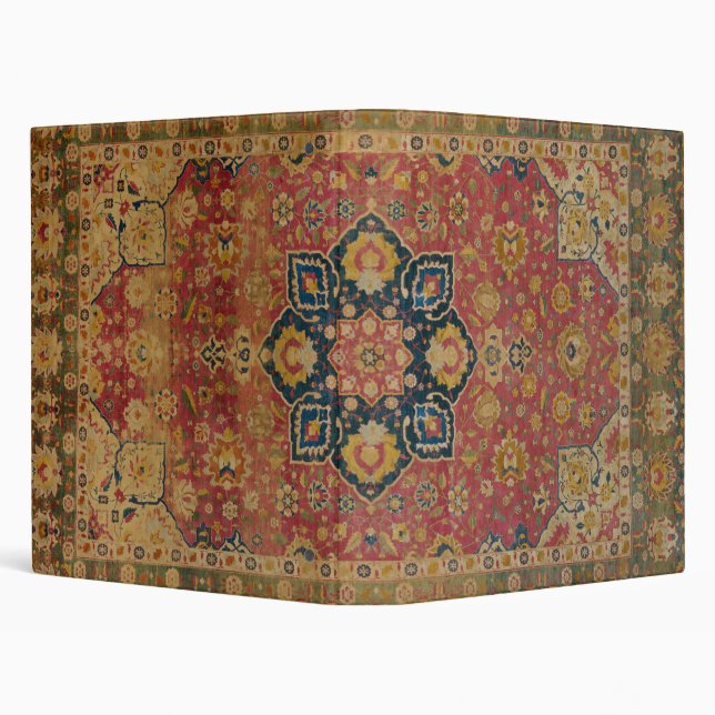 Red Gold Kashan Carpet Rug Persian Asian 3 Ring Binder (Background)