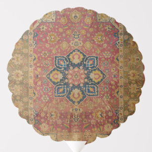 Red Gold Kashan Carpet Rug Persian Asian Balloon