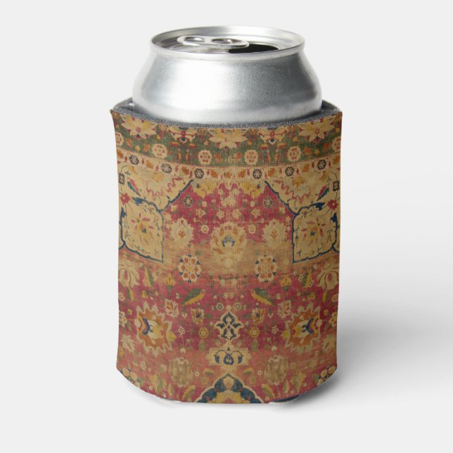 Red Gold Kashan Carpet Rug Persian Asian Can Cooler (Can Back)