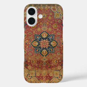 Red Gold Kashan Carpet Rug Persian Asian iPhone 16 Case