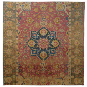 Red Gold Kashan Carpet Rug Persian Asian Cloth Napkin
