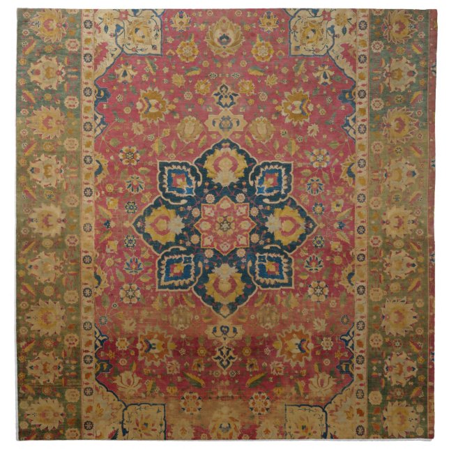 Red Gold Kashan Carpet Rug Persian Asian Cloth Napkin (Front)