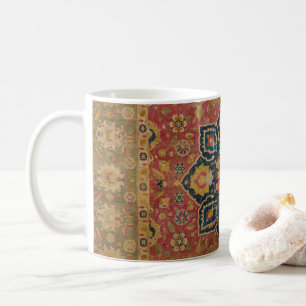 Red Gold Kashan Carpet Rug Persian Asian Coffee Mug