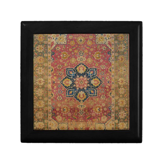 Red Gold Kashan Carpet Rug Persian Asian Gift Box (Front)
