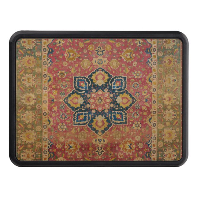 Red Gold Kashan Carpet Rug Persian Asian Hitch Cover (Front)