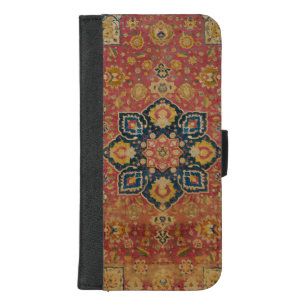 Red Gold Kashan Carpet Rug Persian Asian iPhone 8/7 Plus Wallet Case