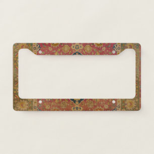 Red Gold Kashan Carpet Rug Persian Asian License Plate Frame