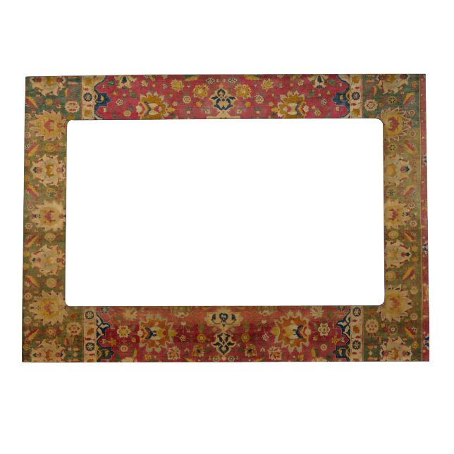 Red Gold Kashan Carpet Rug Persian Asian Magnetic Frame (Front)