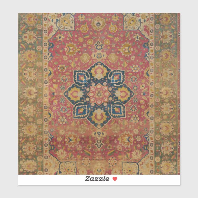 Red Gold Kashan Carpet Rug Persian Asian Sticker (Sheet)