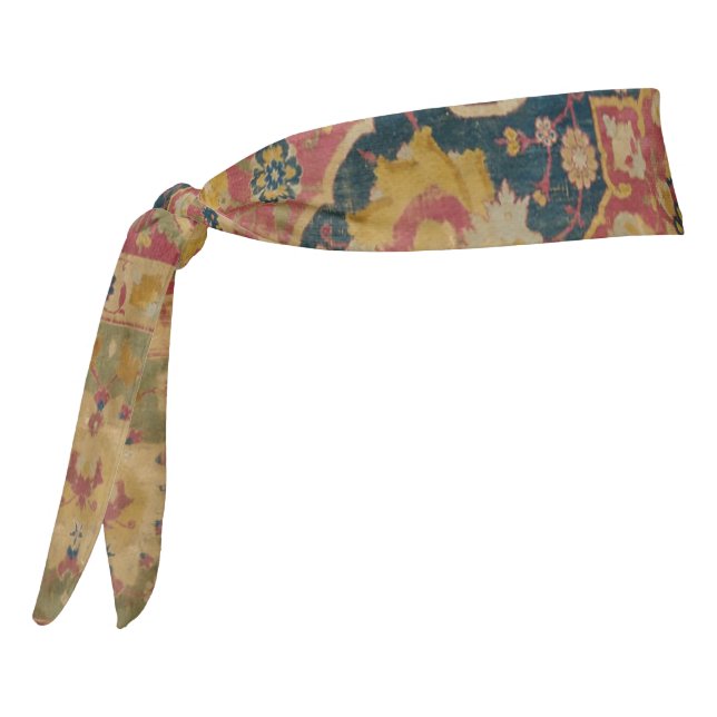 Red Gold Kashan Carpet Rug Persian Asian Tie Headband (Rotate 270)