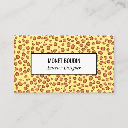 Red Gold Leopard Modern Custom Animal Print Business Card