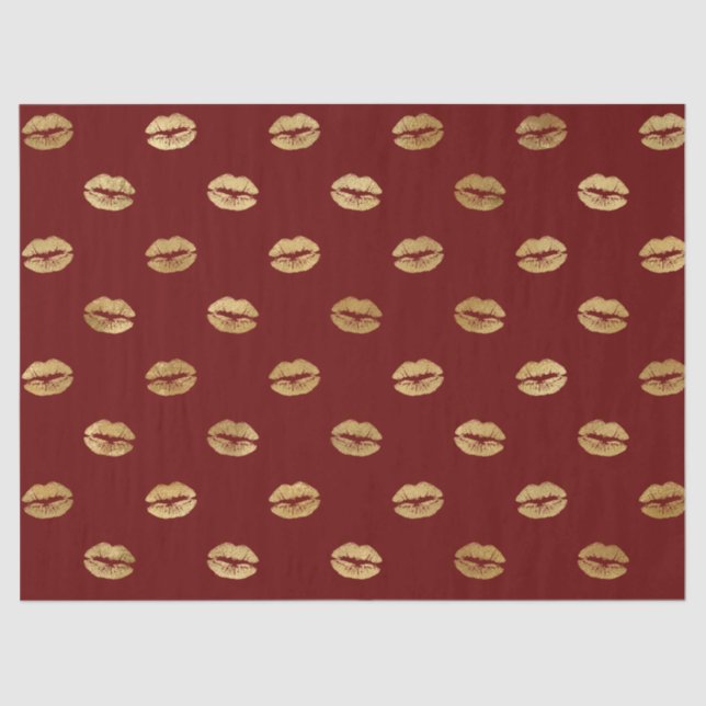 Red Gold Lips           Tissue Paper (Front)