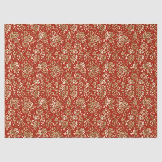 Red Gold-Look Tissue Paper Matches Gift Bags (Front)