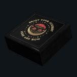 Red & Gold Magic Mushrooms Crescent Moon On Black Gift Box<br><div class="desc">Make a statement with this fun red and gold magic mushrooms badge illustration with a gold dots circle frame and a gold crescent moon on a black background—simple gold customizable typography.</div>