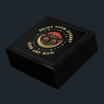 Red & Gold Magic Mushrooms Crescent Moon On Black Gift Box<br><div class="desc">Make a statement with this fun red and gold magic mushrooms badge illustration with a gold dots circle frame and a gold crescent moon on a black background—simple gold customizable typography.</div>