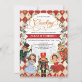 Red Gold Magical Nutcracker Kids Birthday Party Invitation (Front)