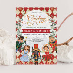 Red Gold Magical Nutcracker Kids Birthday Party Invitation<br><div class="desc">Whimsical nutcracker themed birthday invitation in festive red and gold.</div>