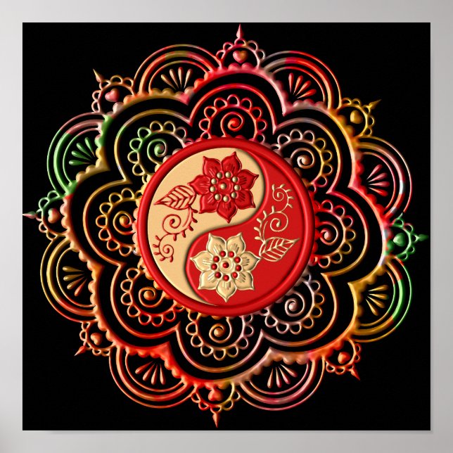 Red & Gold Mandala Poster (Front)