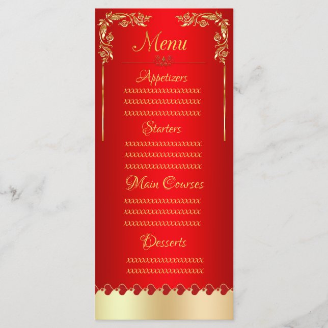 Red gold menu (Front)