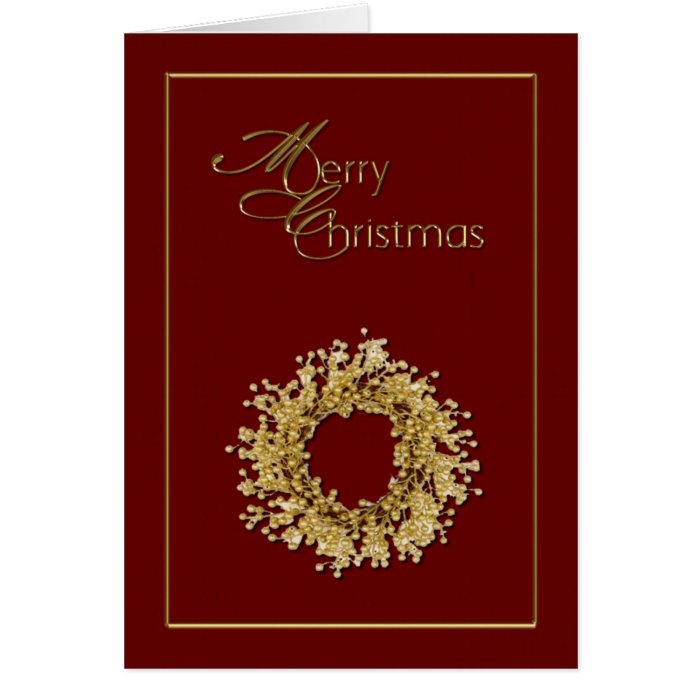 Red Gold Merry Christmas Card