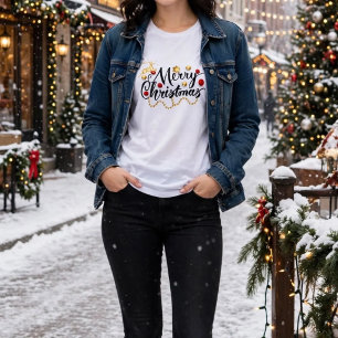 Red Gold Merry Christmas    Tri-Blend Shirt