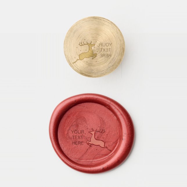 Red Gold Merry Christmas    Wax Seal Stamp (Stamped)