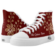 Red Gold Mis Quince Anos Floral Quinceanera High-top Sneakers at Zazzle
