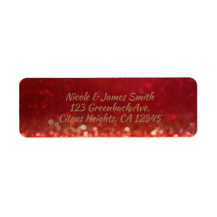 Red & Gold Moroccan Arabian Nights Wedding Label
