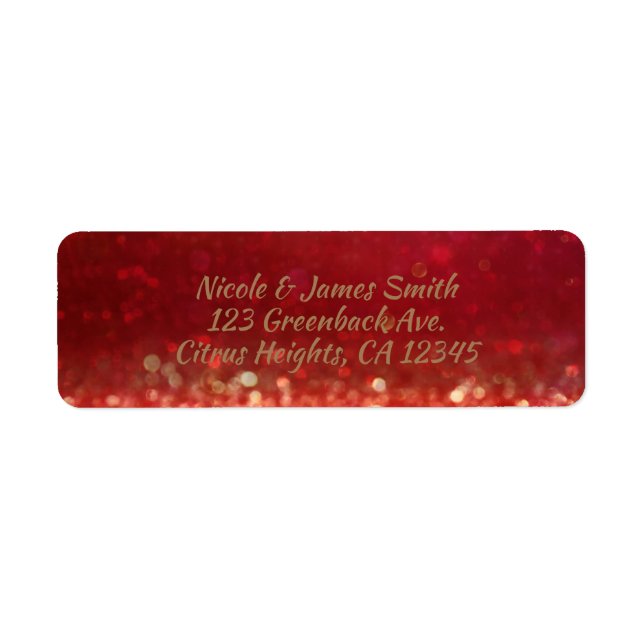 Red & Gold Moroccan Arabian Nights Wedding Label (Front)
