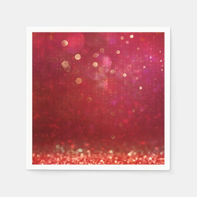 Red & Gold Moroccan Arabian Nights Wedding Napkins (Front)
