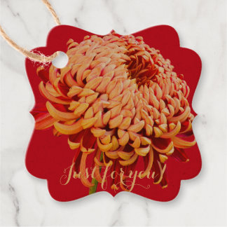 Red & Gold Mum Gift Favor Tags All Occasions
