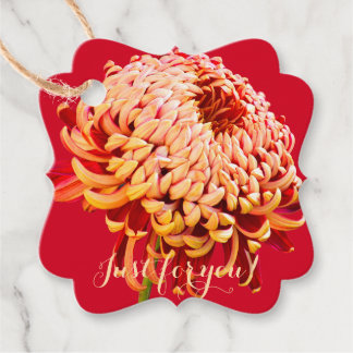 Red & Gold Mum Gift Favor Tags All Occasions