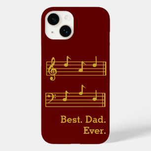 RED GOLD MUSIC NOTES BEST DAD EVER TREBLE BASS Case-Mate iPhone 14 CASE