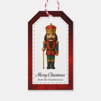 Red & Gold Nutcracker Merry Christmas Gift Tag