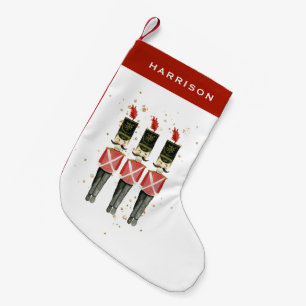 Red & Gold Nutcracker Personalized Christmas Small Christmas Stocking