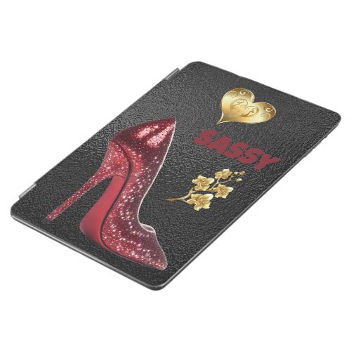 Red  Gold on black High Heel Shoe  iPad Air Cover
