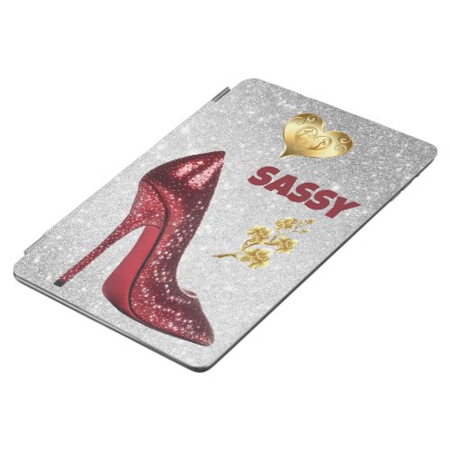 Red  Gold on silver High Heel Shoe  iPad Air Cover
