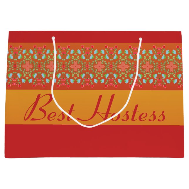 Red Gold Orange And Yellow Large Gift Bag (Front)