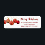 Red & Gold Ornament Christmas Holiday Label<br><div class="desc">Red and Gold Ornament Christmas Holiday Party Return Address Label for Christmas Cards.</div>
