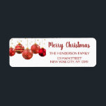 Red & Gold Ornament Christmas Holiday Label<br><div class="desc">Red and Gold Ornament Christmas Holiday Party Return Address Label for Christmas Cards.</div>