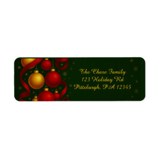 Red & Gold Ornament return address Label