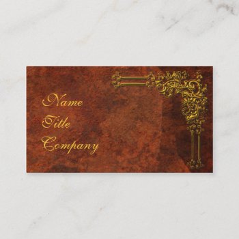 Red-gold Ornamental Business Card by RainbowCards at Zazzle